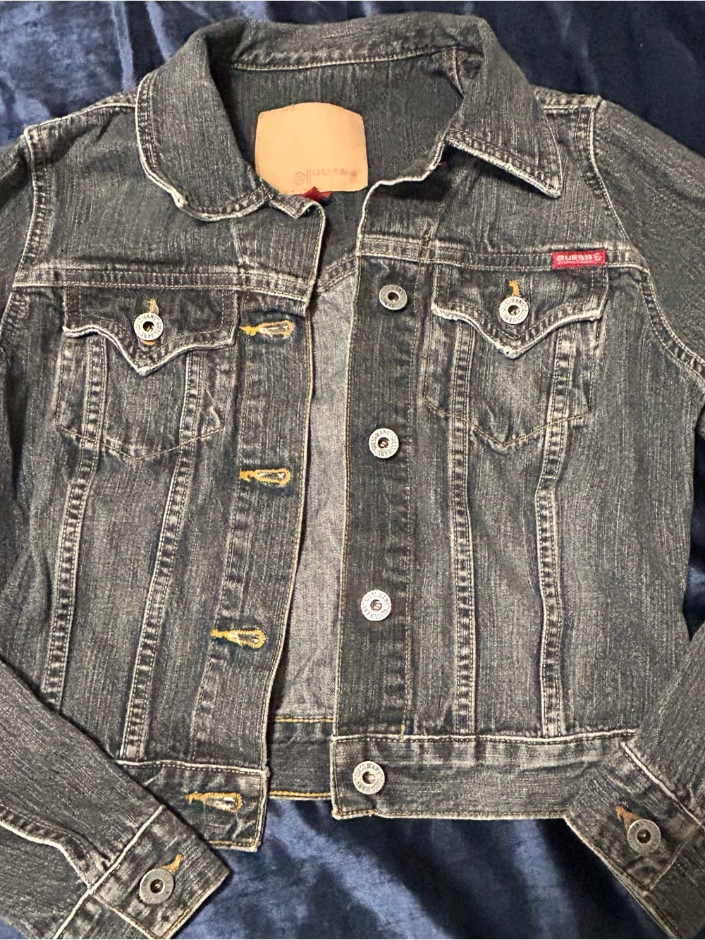 Guess Women's Black Washed Denim Jean Jacket